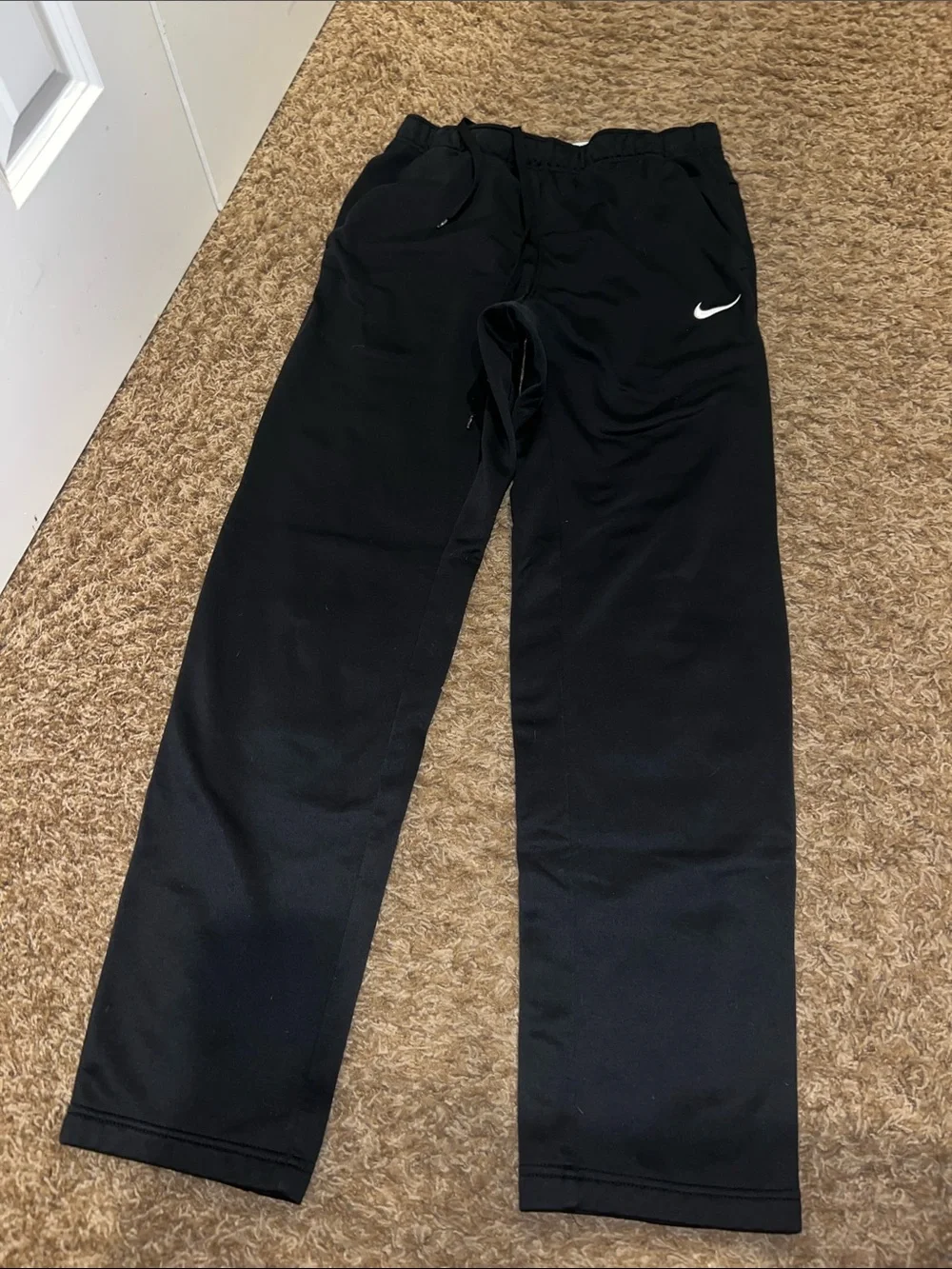 Nike Black Therma-Fit Men's Training Joggers with White Swoosh
